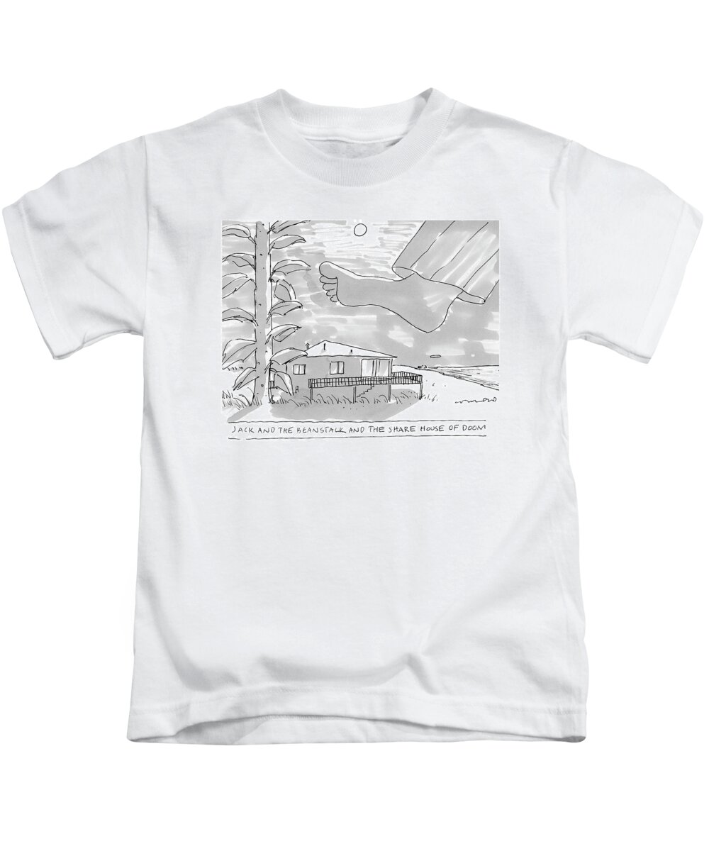 A20337 Kids T-Shirt featuring the drawing The Share House Of Doom by Michael Crawford