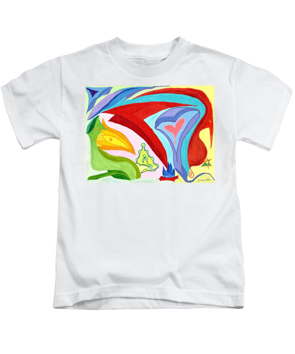 Reiki Kids T-Shirt featuring the painting Third Eye - Sharp Transmutation by B Aswin Roshan