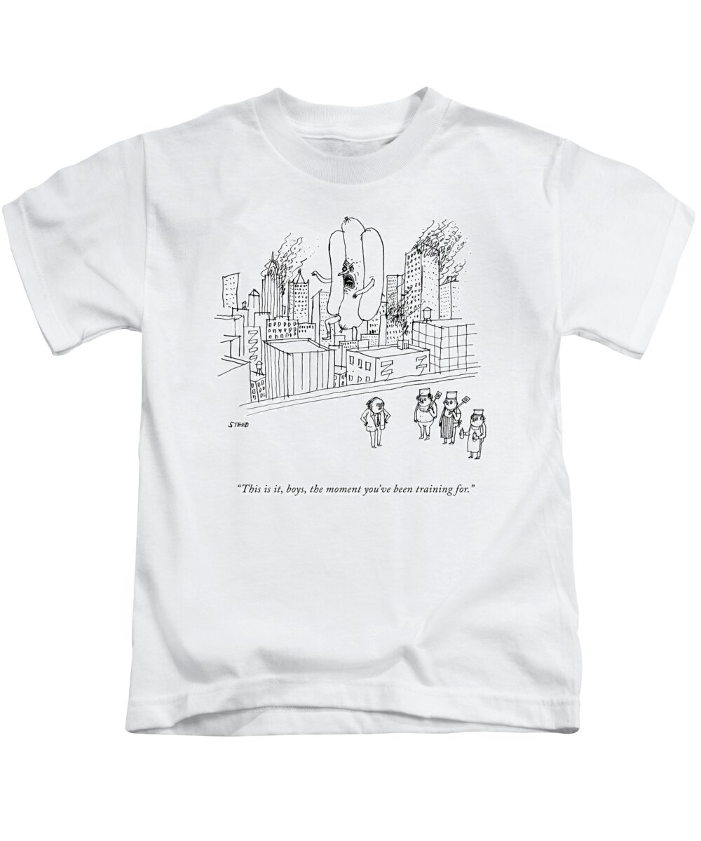 this Is It Kids T-Shirt featuring the drawing This Is It, Boys by Edward Steed