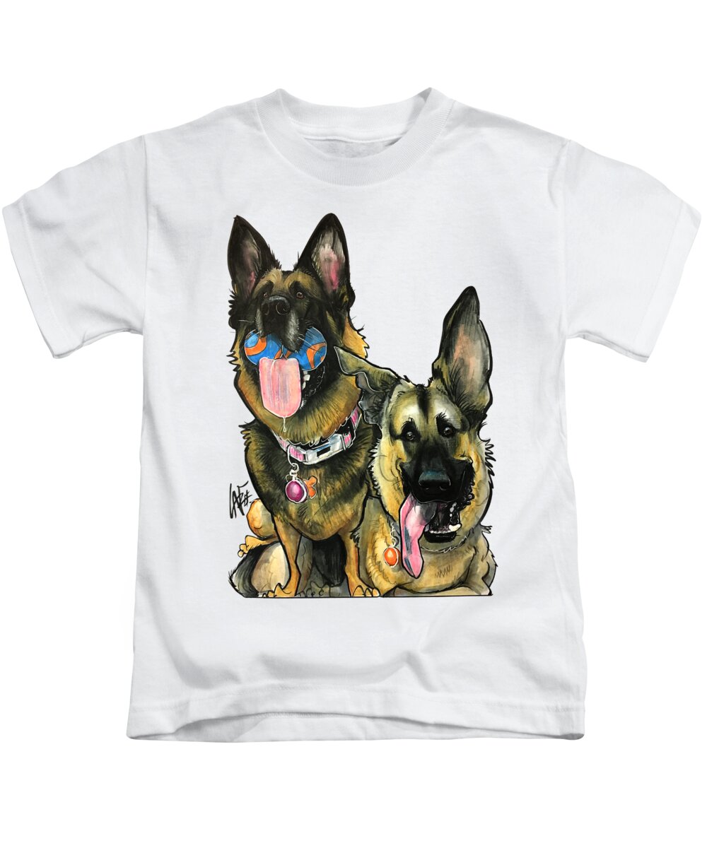 Dog Kids T-Shirt featuring the drawing Trostle 4170 by Canine Caricatures By John LaFree