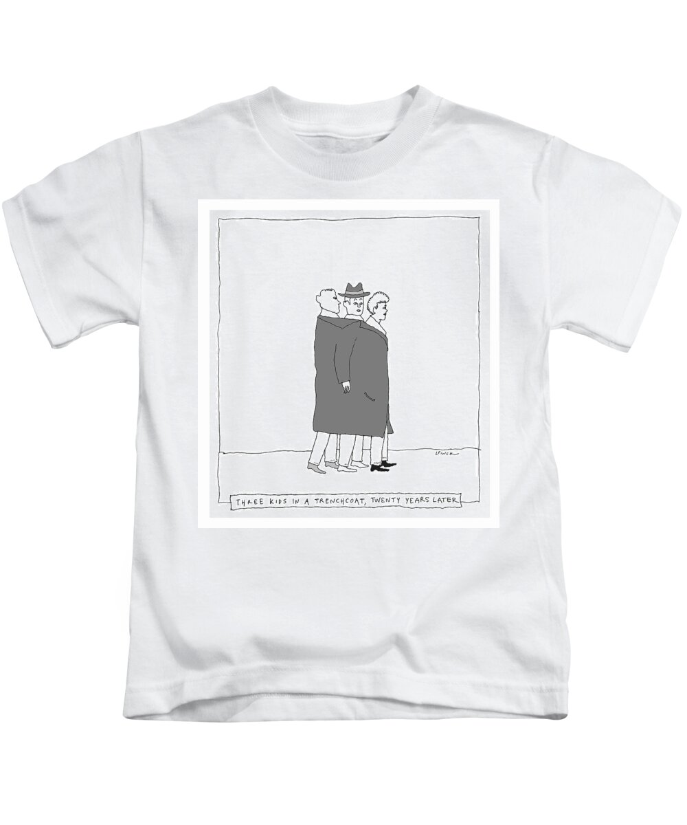 Captionless Kids T-Shirt featuring the drawing Twenty Years Later by Liana Finck