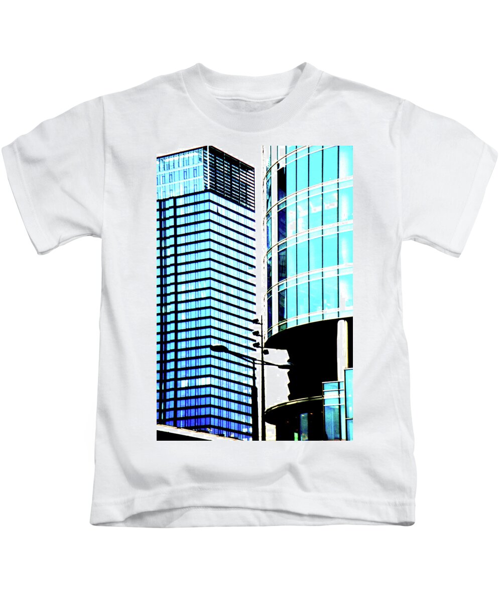 Warsaw Kids T-Shirt featuring the photograph Two Skyscrapers In Warsaw, Poland 3 by John Siest