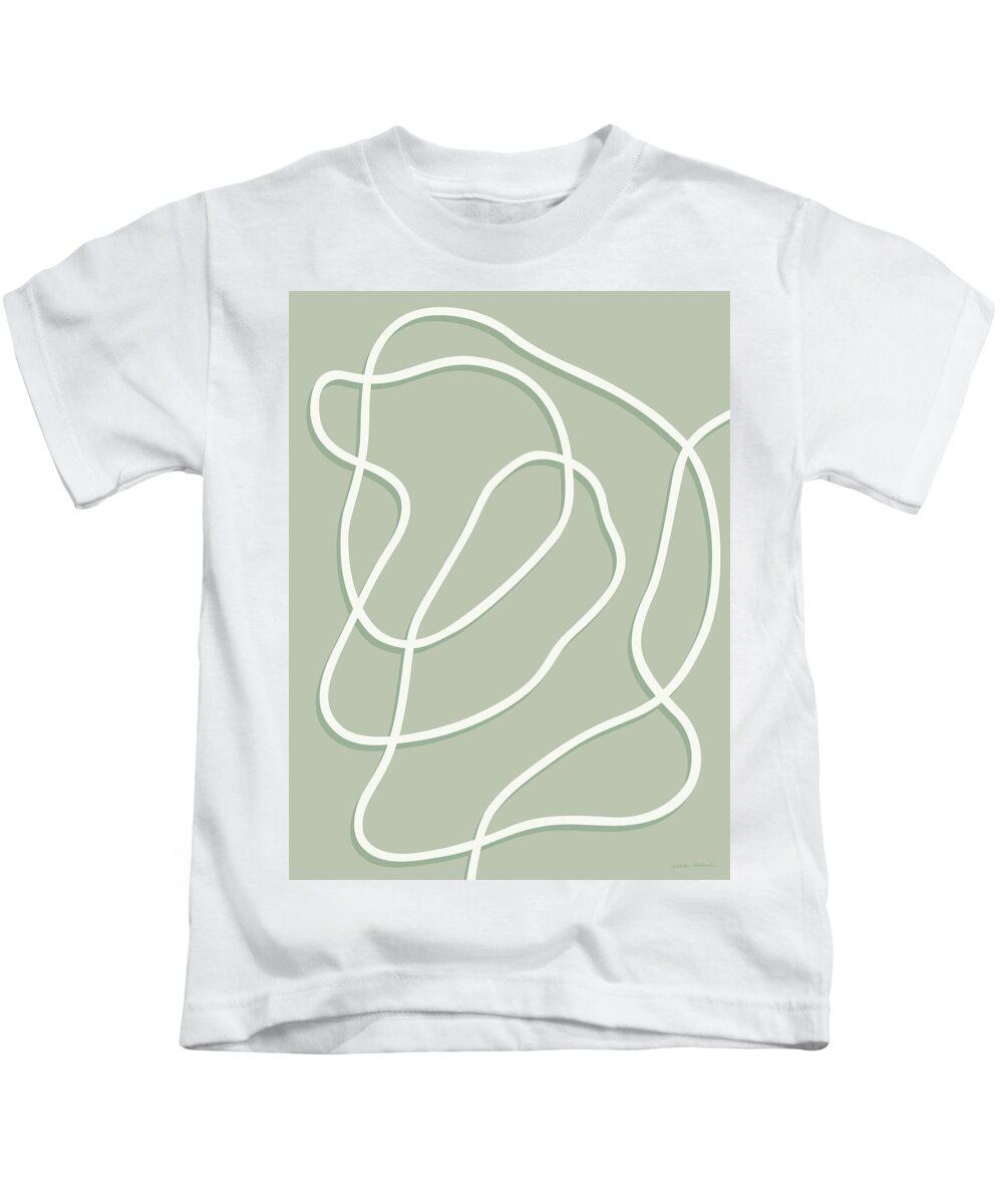 Nikita Coulombe Kids T-Shirt featuring the painting Untitled 27 in mint by Nikita Coulombe