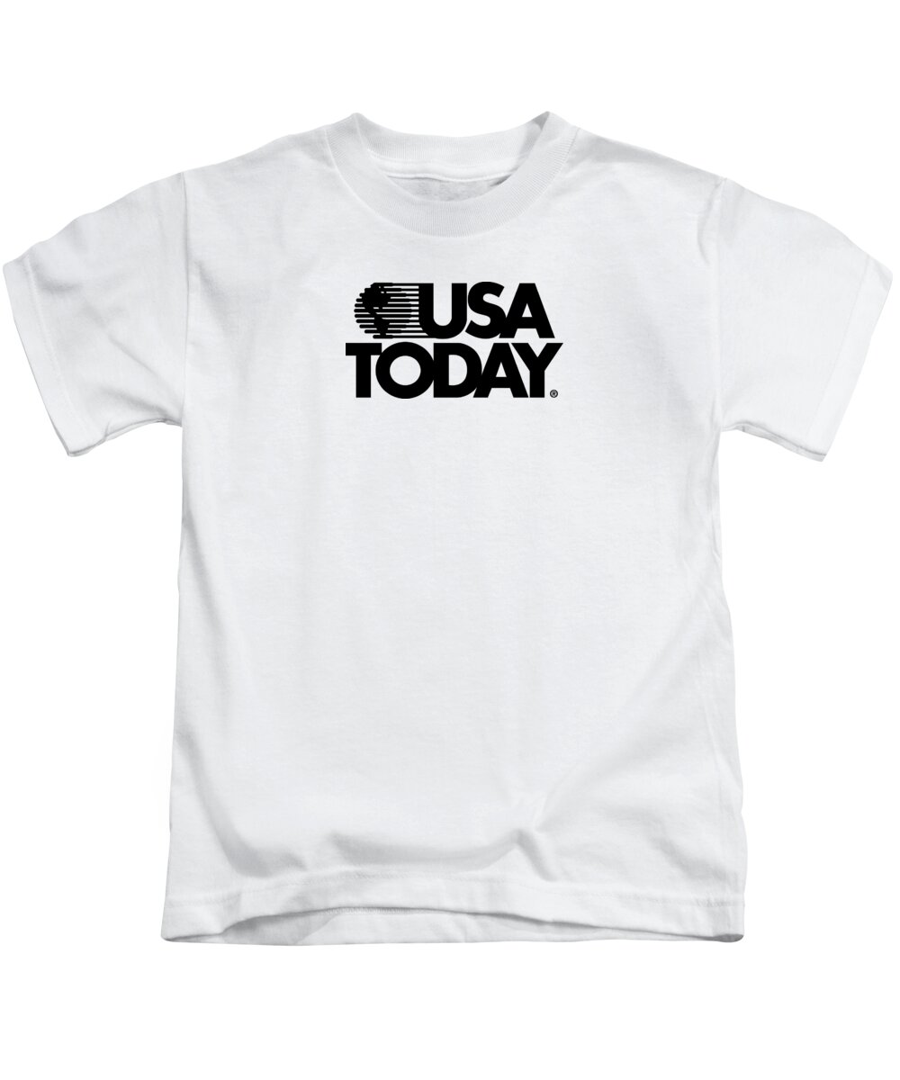 Usa Today Retro Kids T-Shirt featuring the digital art USA TODAY Retro Black Logo  by Gannett Co