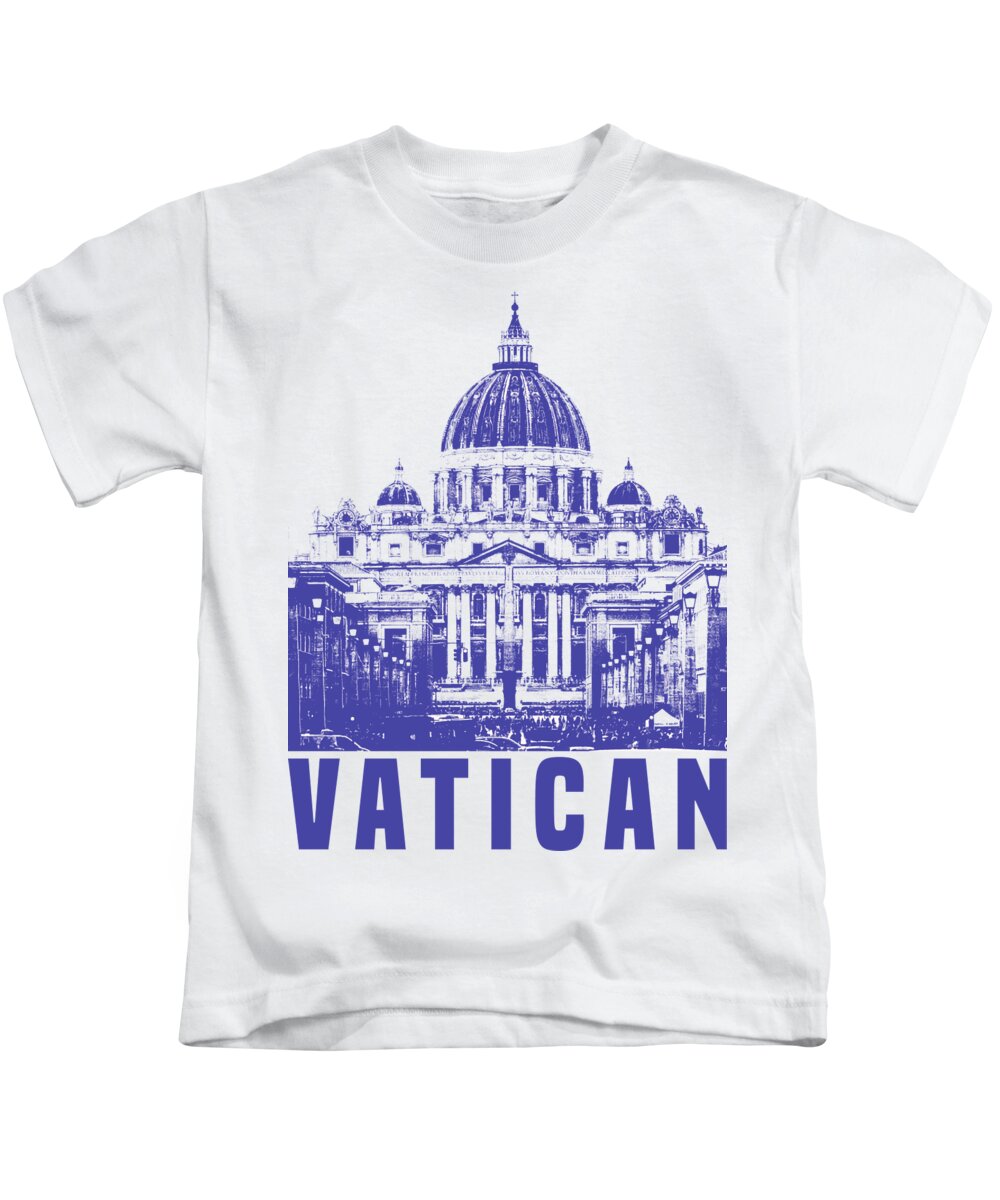 Rome Kids T-Shirt featuring the digital art Vatican Rome Timeless Charm by Lotus Leafal
