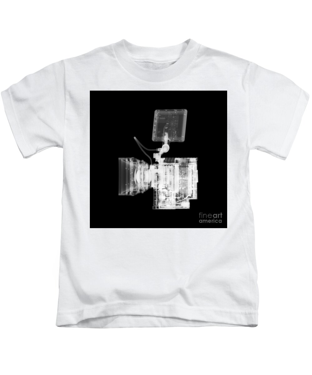 Black Kids T-Shirt featuring the photograph Video camera, X-ray. by Science Photo Library