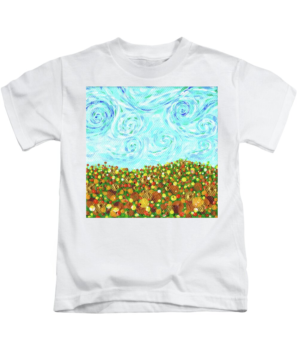 Yellow Kids T-Shirt featuring the painting Vincent's Garden by Meghan Elizabeth