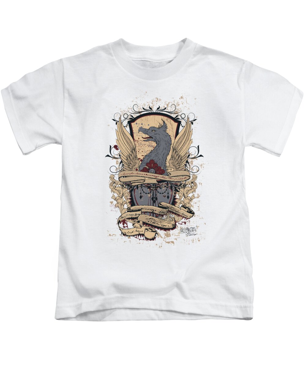 Royalty Kids T-Shirt featuring the digital art Vintage Griffon Royal Blood by Jacob Zelazny