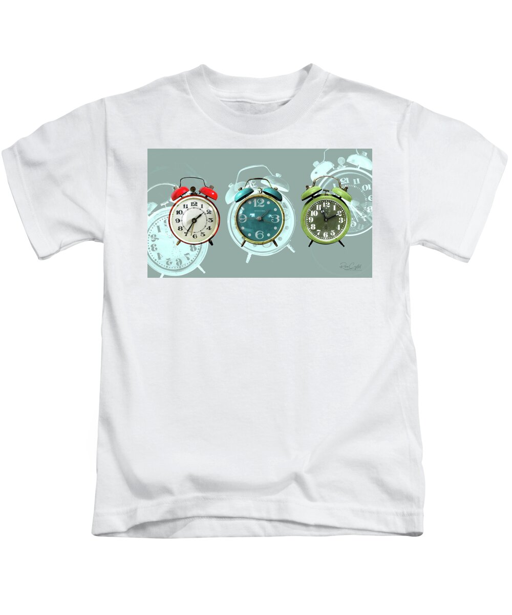 Clocks Kids T-Shirt featuring the photograph Wake Up Wake Up by Rene Crystal