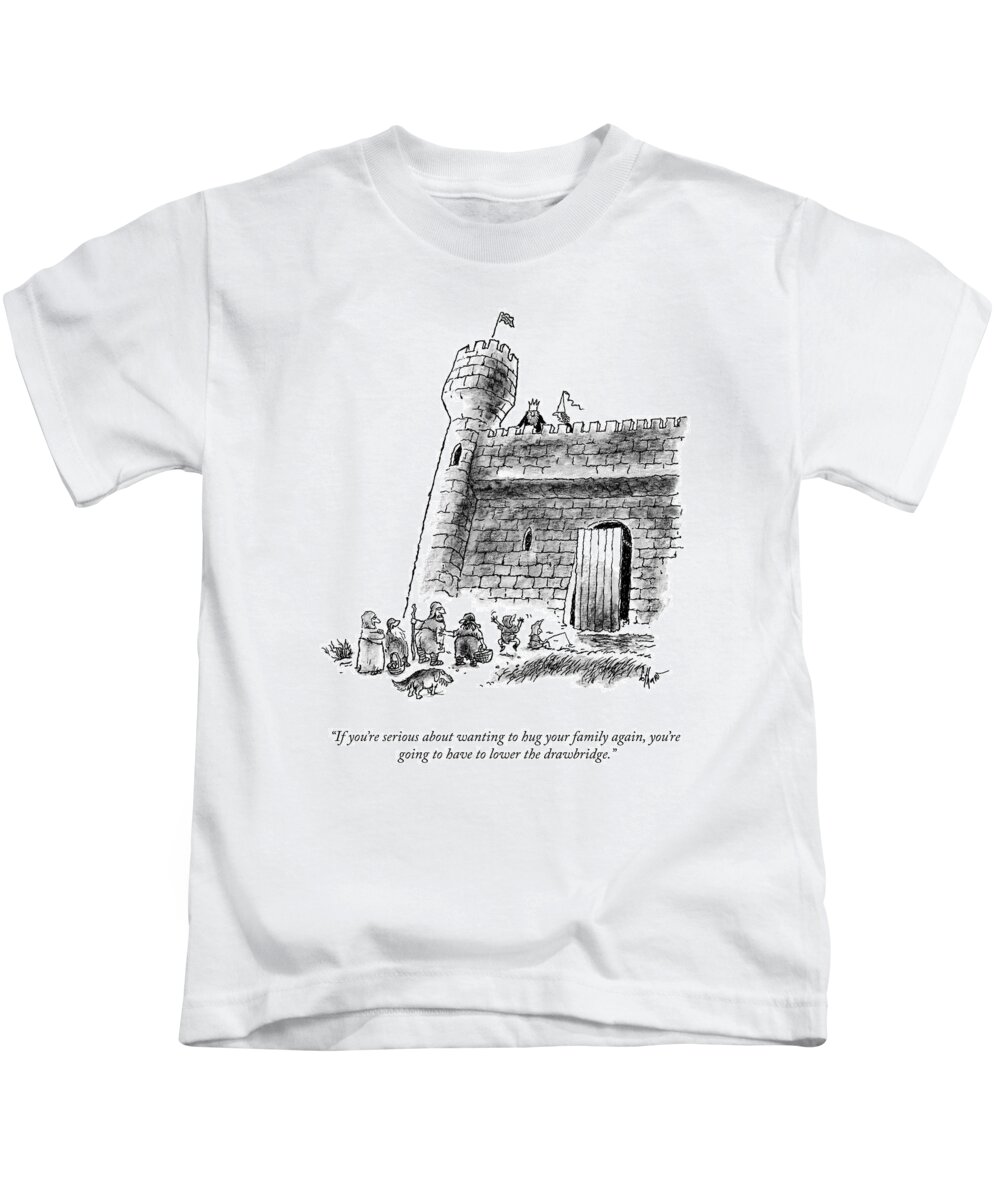 A25381 Kids T-Shirt featuring the drawing Wanting To Hug Your Family Again by Frank Cotham