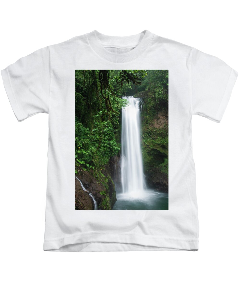 Waterfall Kids T-Shirt featuring the photograph Waterfall White Magic by Oscar Gutierrez