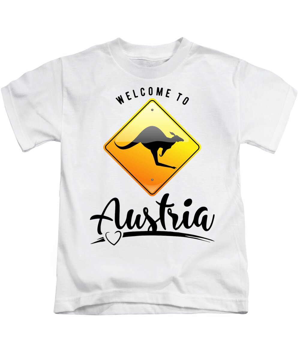 Welcome To Austria T Shirt Australian Road Sign Tees Warning Kangaroos  Ahead Shirts Kangaroo Sign 1 Kids T-Shirt by Mounir Khalfouf - Pixels