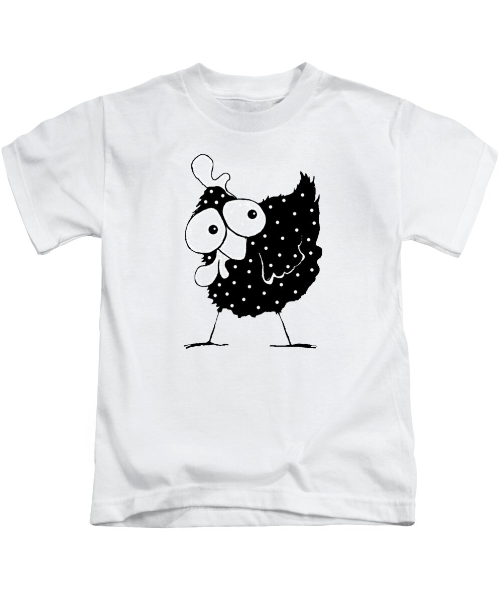 Chicken Kids T-Shirt featuring the digital art Wendy Chicken by Lucia Stewart