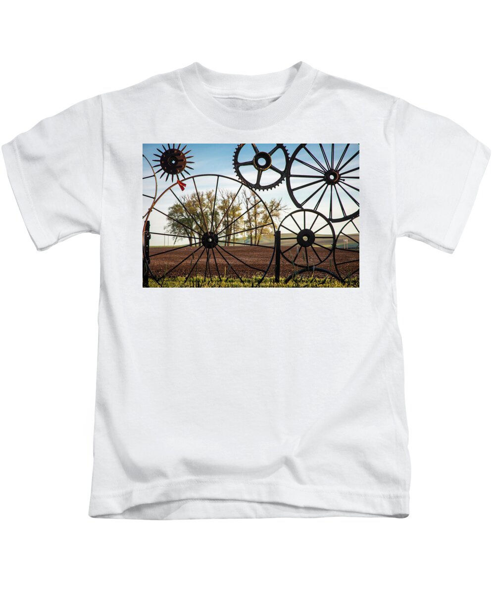 Palouse Kids T-Shirt featuring the photograph Wheels wheels wheels by Mary Lee Dereske
