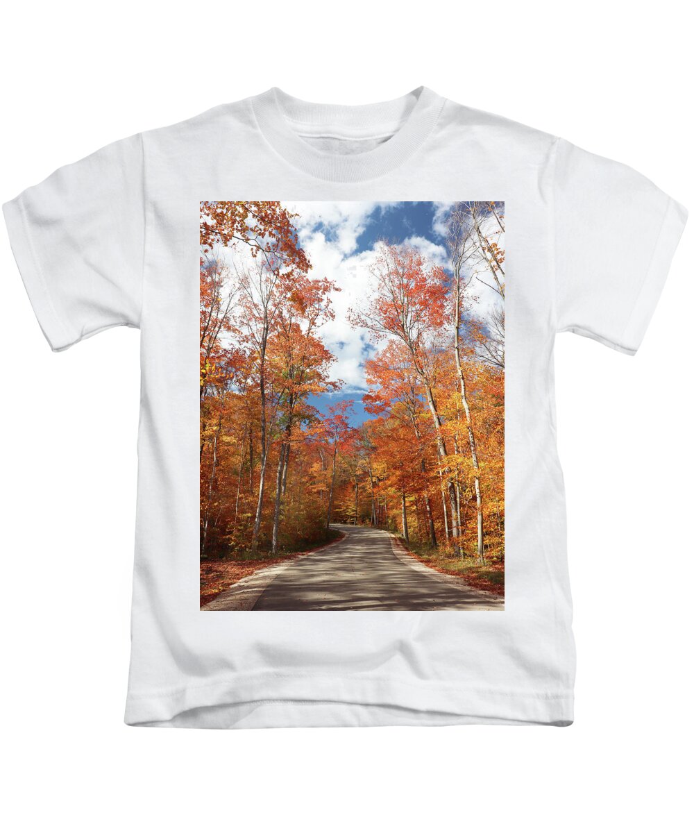 Fall Kids T-Shirt featuring the photograph Winding Through the Fall Colors by David T Wilkinson