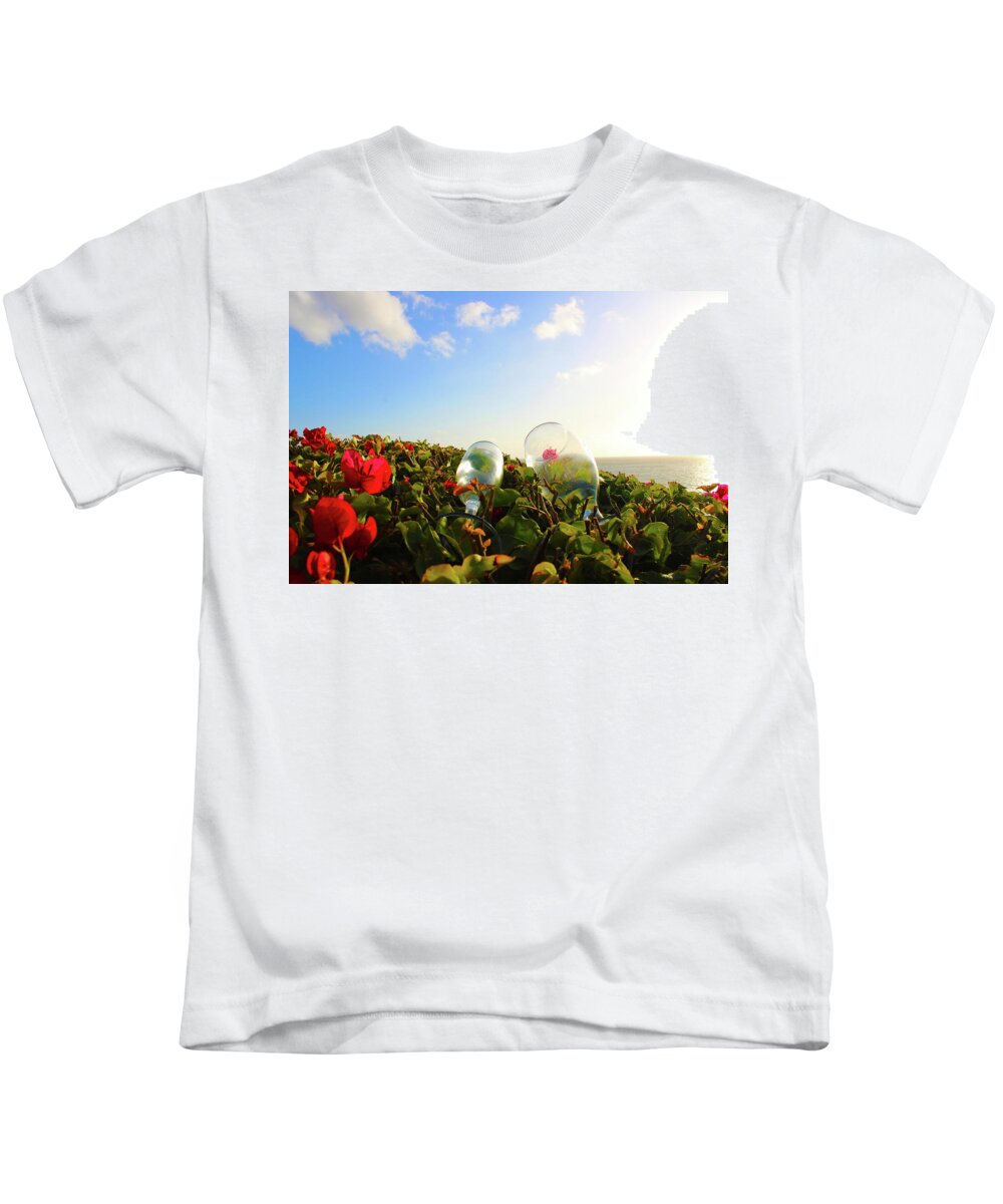 Flowers Kids T-Shirt featuring the photograph Wine on the Beach by Marcus Jones