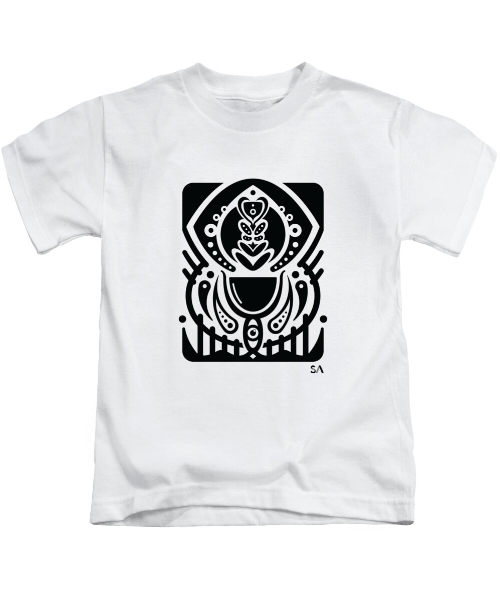 Black And White Kids T-Shirt featuring the digital art Wine by Silvio Ary Cavalcante