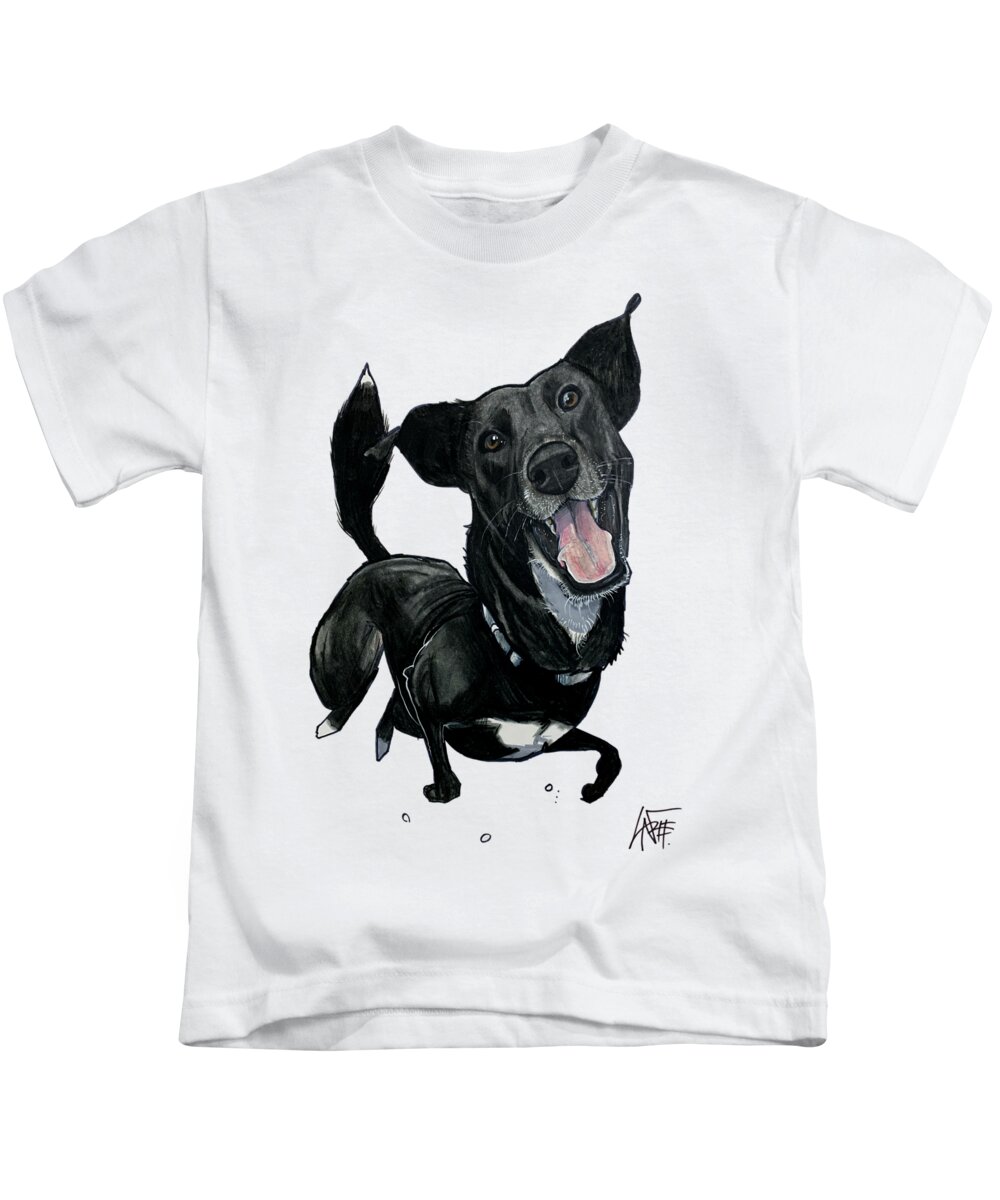 Wrobel Kids T-Shirt featuring the drawing Wrobel 5282 by Canine Caricatures By John LaFree