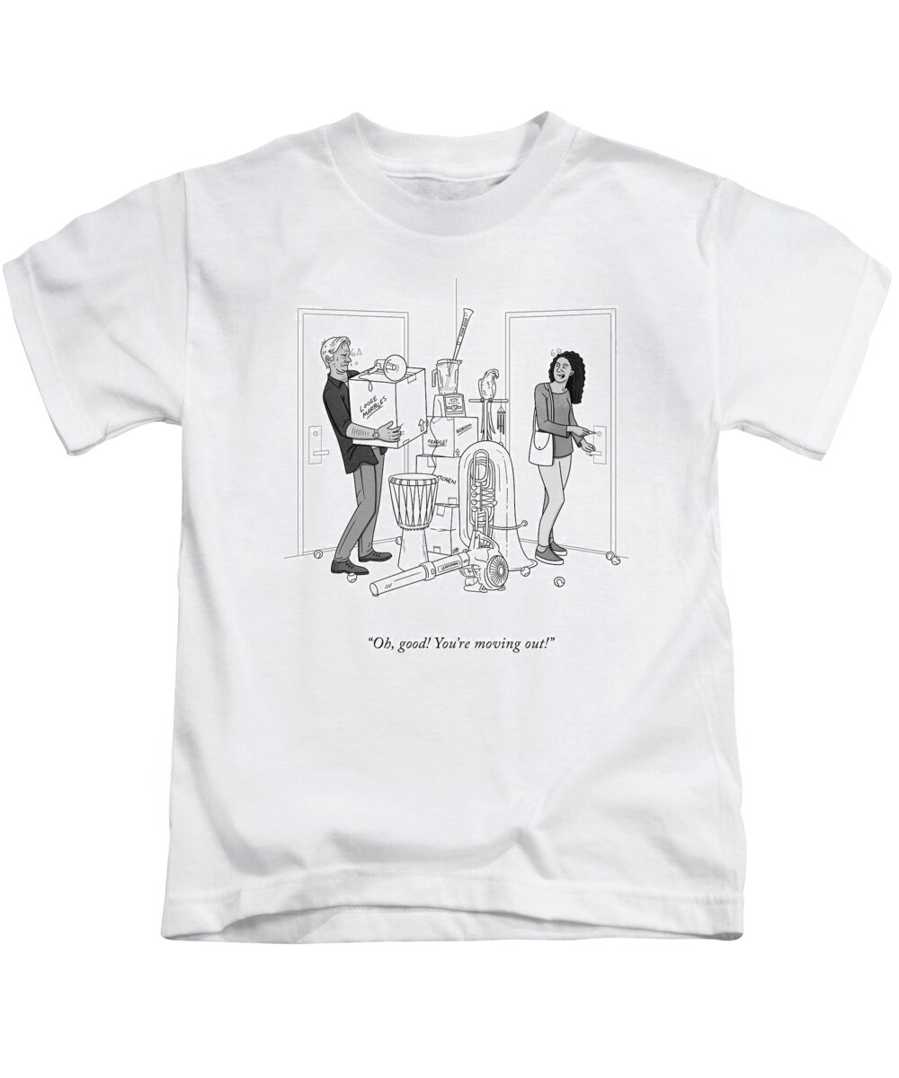 oh Kids T-Shirt featuring the drawing You're Moving Out by Lila Ash