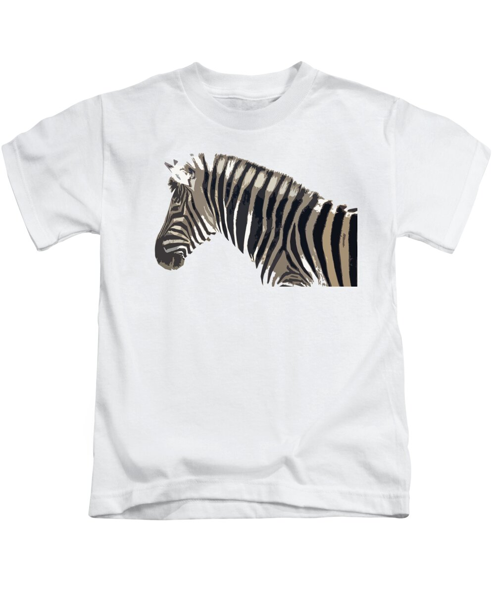 Zebra Kids T-Shirt featuring the digital art Zebra by Christiane Baur