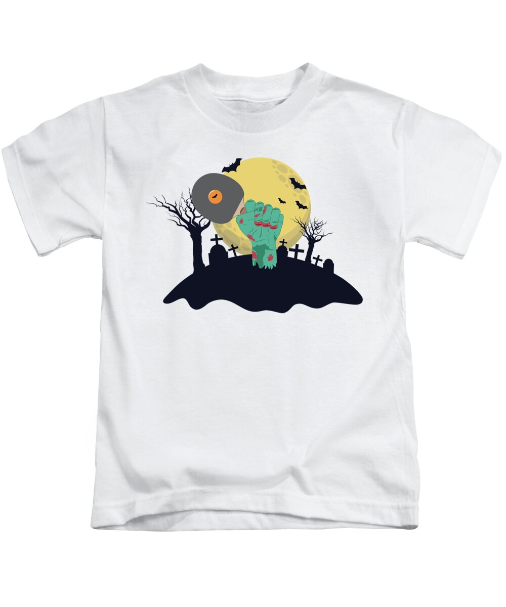 Zombie Hand With Ping Pong Paddle Funny Halloween Costume graphic Kids T- Shirt by Jacob Hughes - Pixels