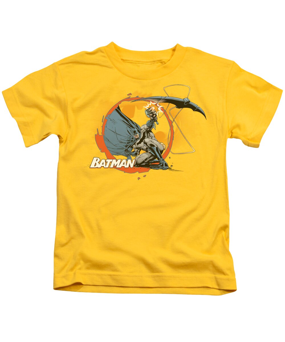 Batman Kids T-Shirt featuring the digital art Batman - Batarang Shot by Brand A