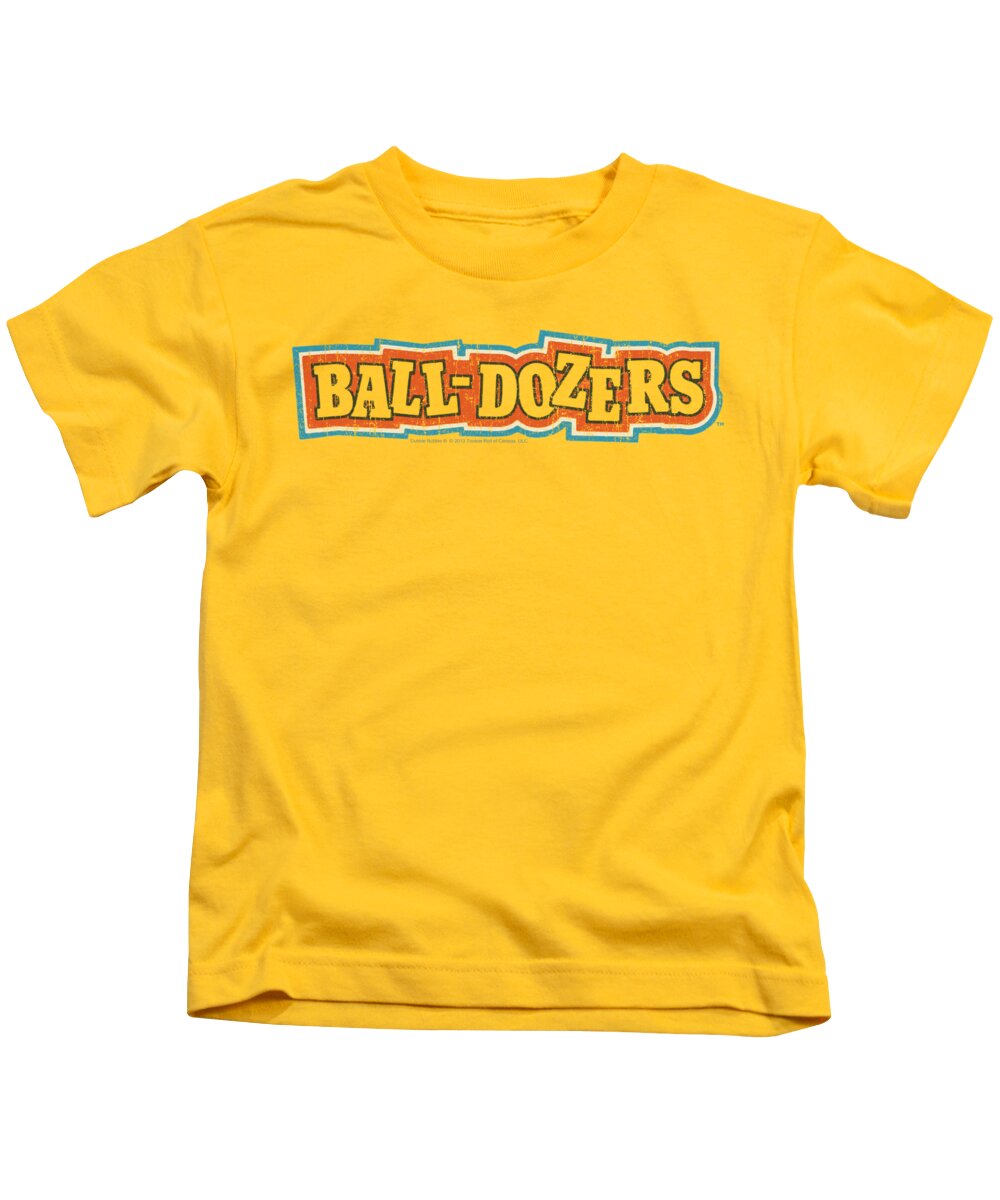 Dubble Bubble Kids T-Shirt featuring the digital art Dubble Bubble - Balldozers by Brand A