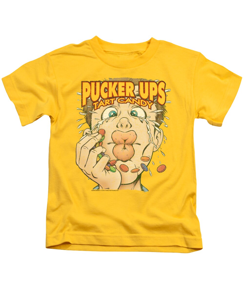 Dubble Bubble Kids T-Shirt featuring the digital art Dubble Bubble - Pucker Ups by Brand A