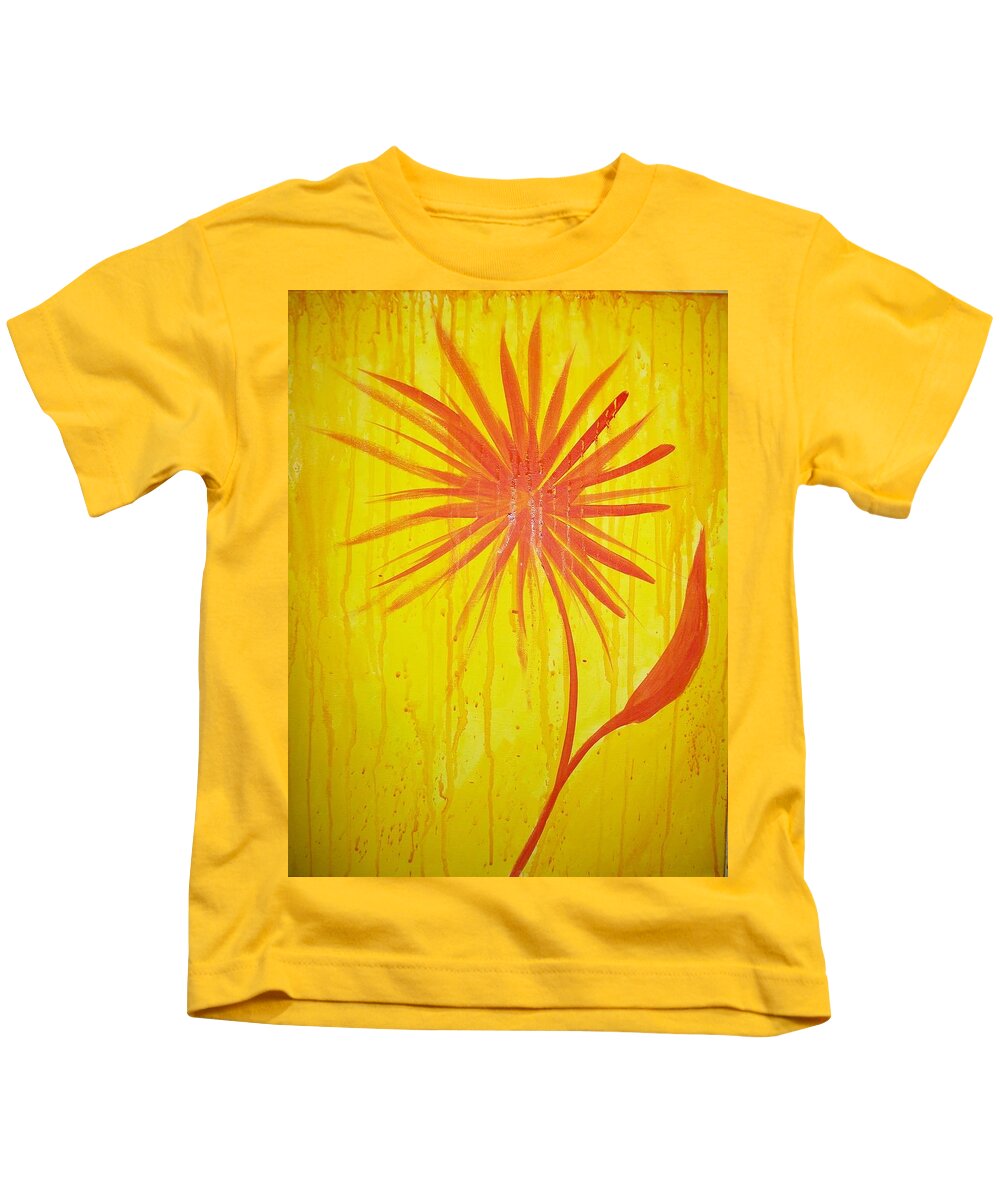 Laurette Escobar Kids T-Shirt featuring the painting Strange Botany II by Laurette Escobar