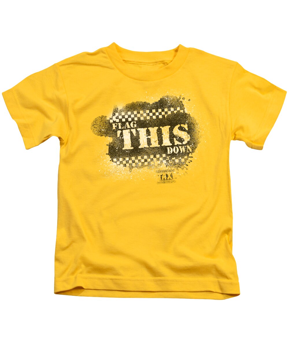 Taxi Kids T-Shirt featuring the digital art Taxi - Flag This by Brand A