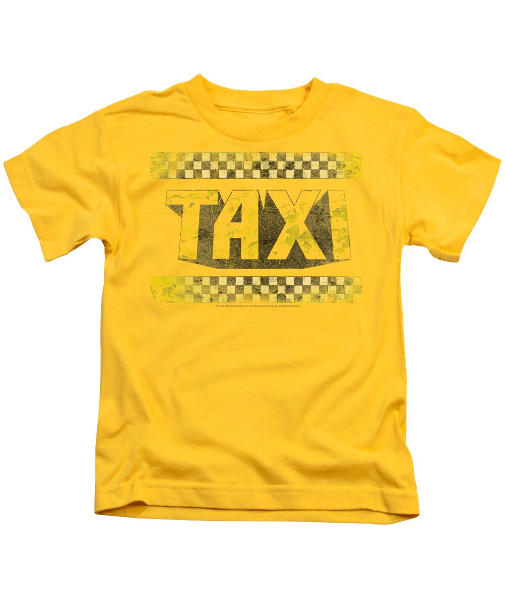Taxi Kids T-Shirt featuring the digital art Taxi - Run Down Taxi by Brand A