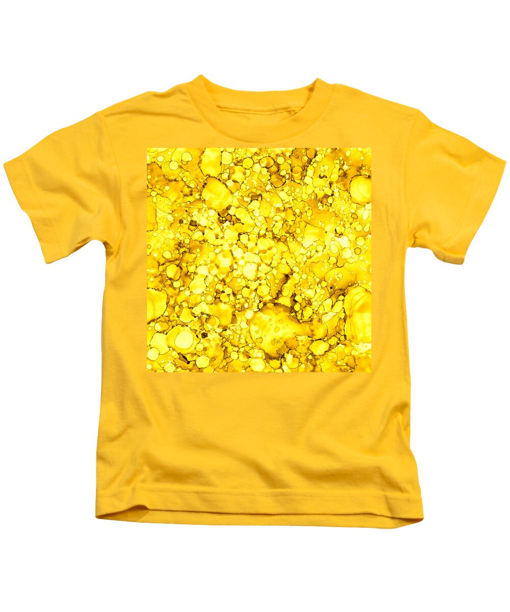 Yellow Abstract Kids T-Shirt featuring the painting Abstract 7 by Patricia Lintner