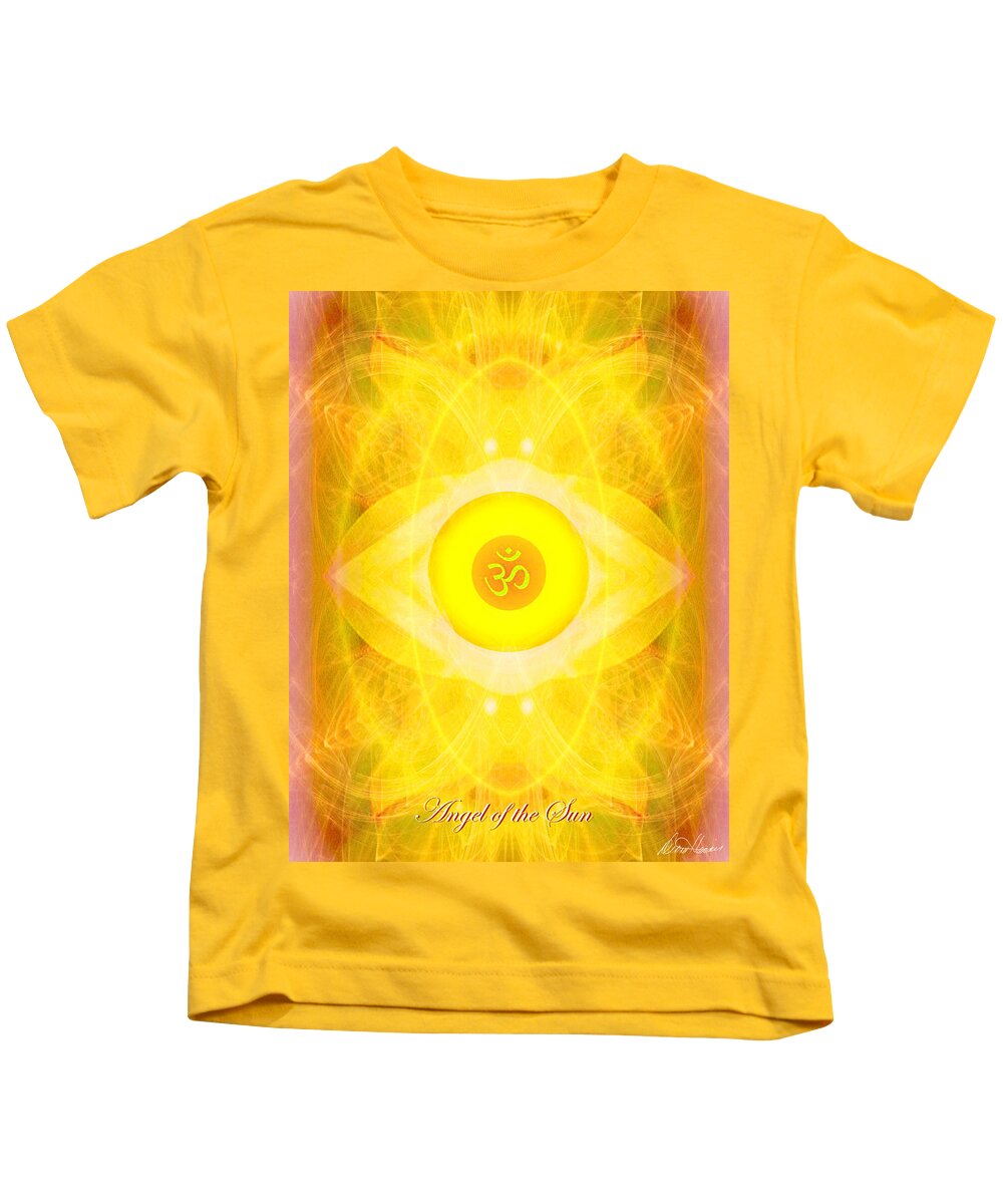 Angel Kids T-Shirt featuring the digital art Angel of the Sun by Diana Haronis
