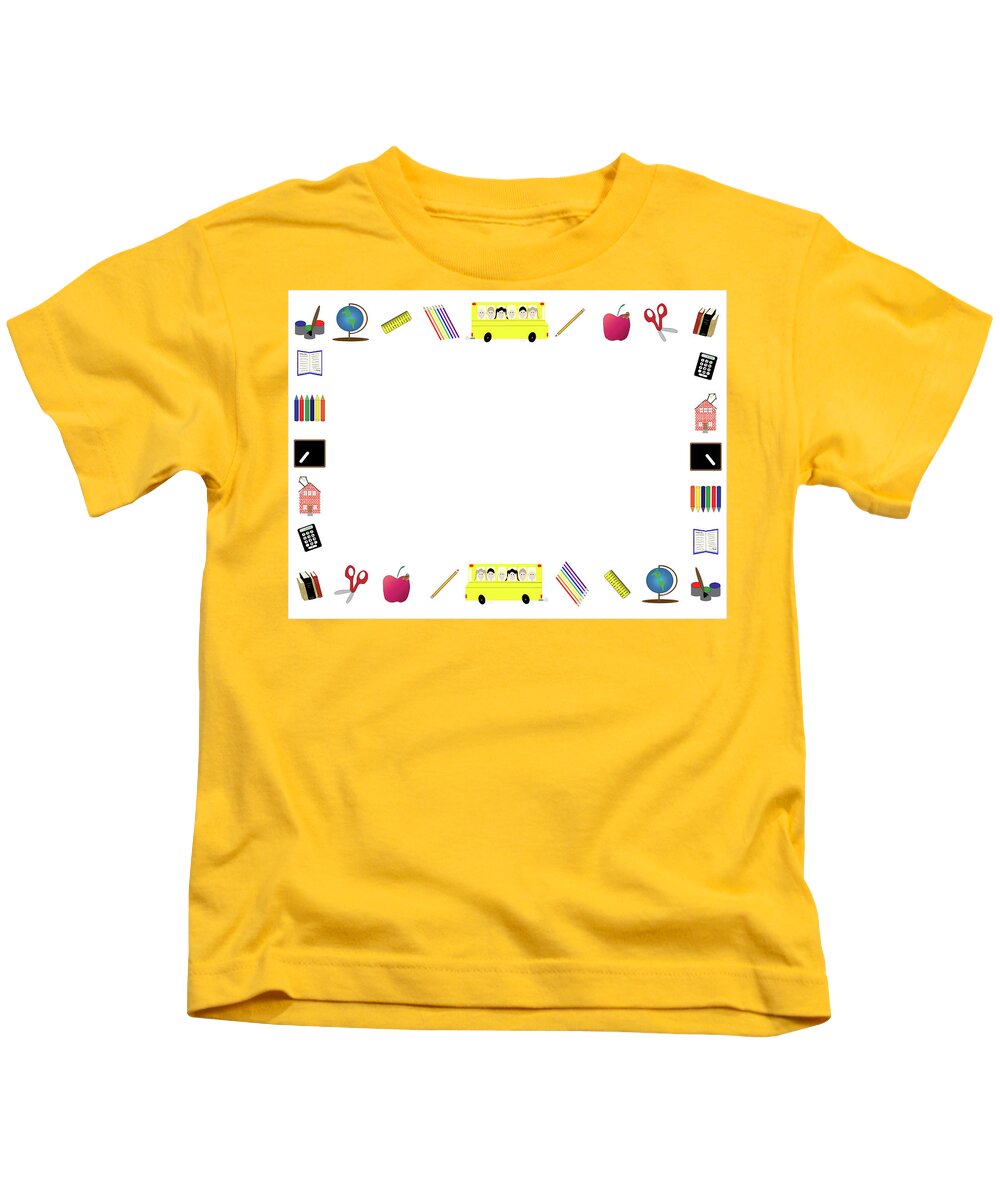 Borde Kids T-Shirt featuring the photograph Back to School border or frame by Karen Foley