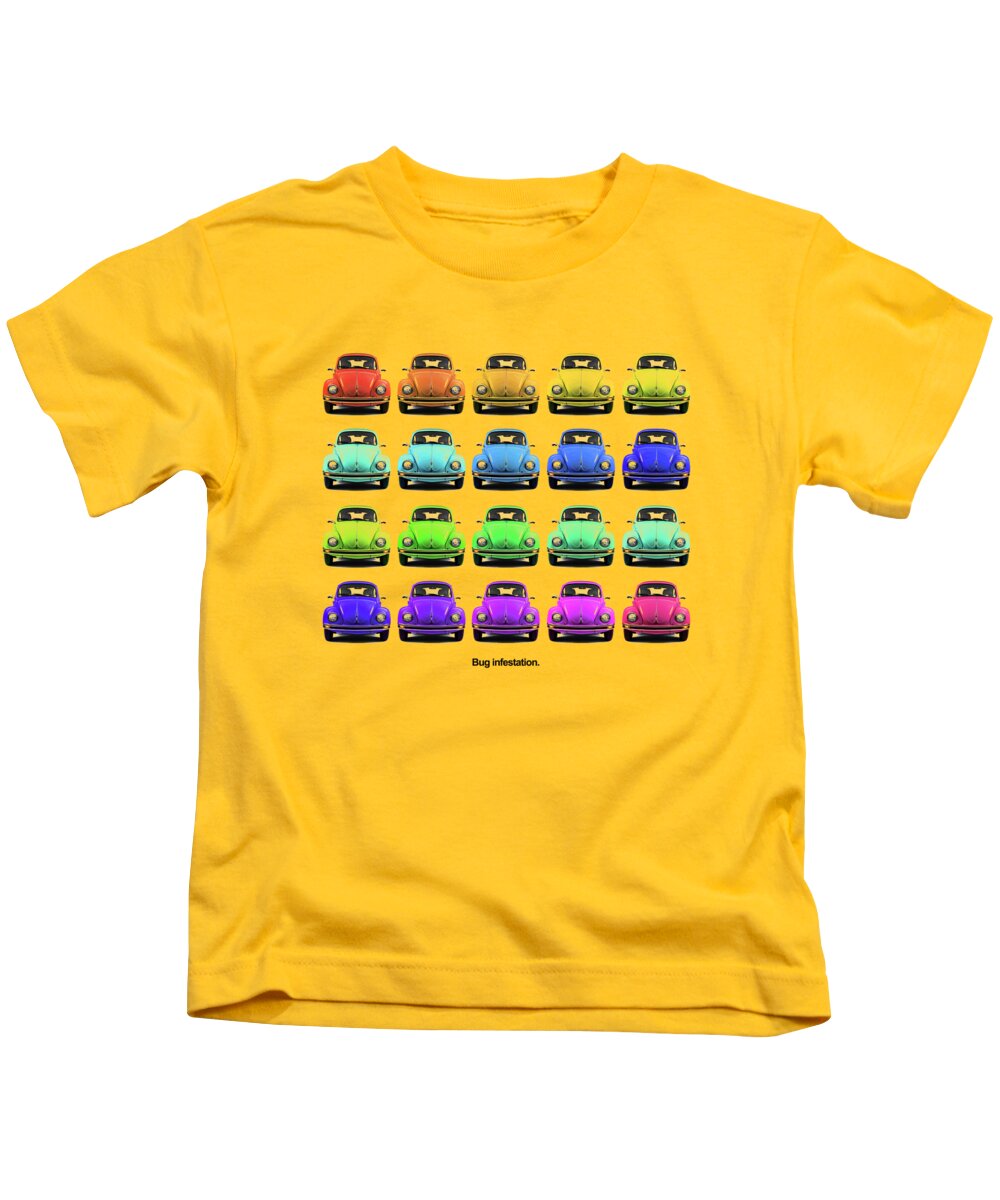 Volkswagen Beetle Kids T-Shirt featuring the photograph Bug infestation. by Mark Rogan