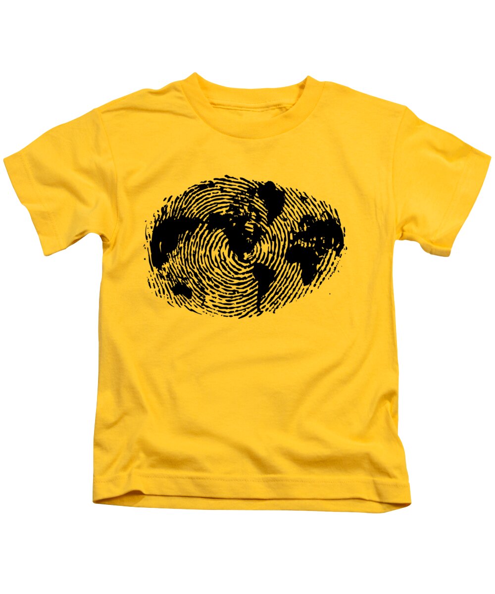 Finger Print Kids T-Shirt featuring the painting fingerprint 20X30 by Sassan Filsoof
