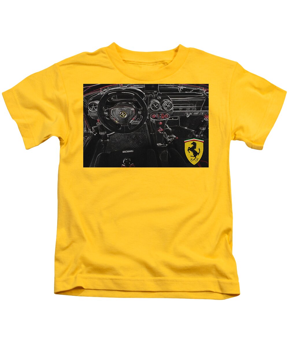 Ferrari Kids T-Shirt featuring the drawing FXX interior art by Darrell Foster
