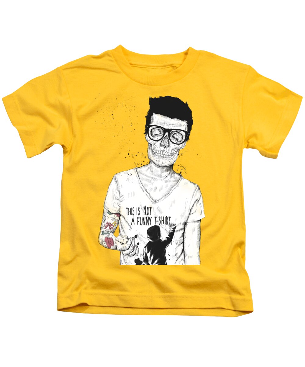 Skull Kids T-Shirt featuring the drawing Hipsters Not Dead by Balazs Solti