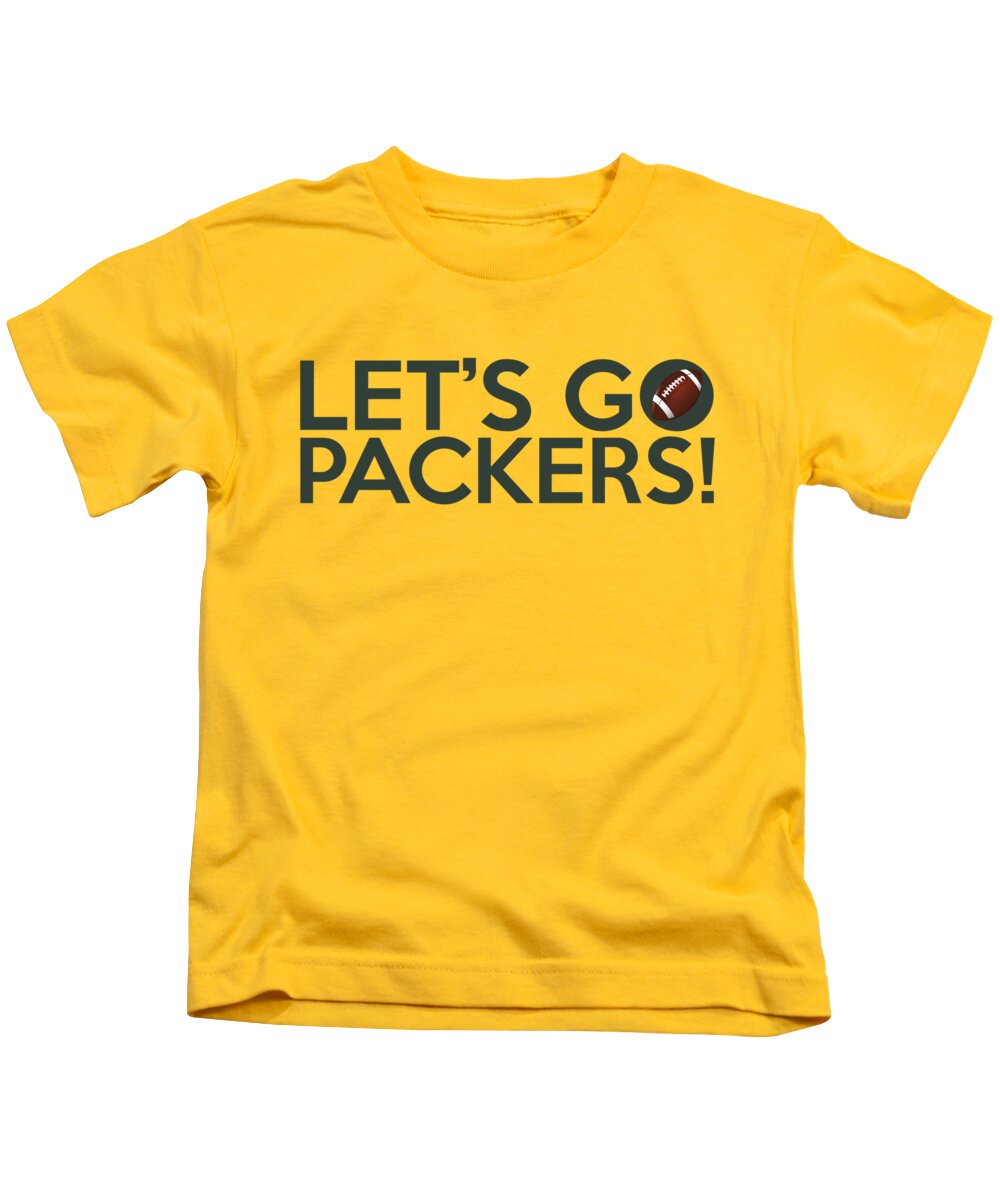 Green Bay Packers Kids T-Shirt featuring the painting Let's Go Packers by Florian Rodarte