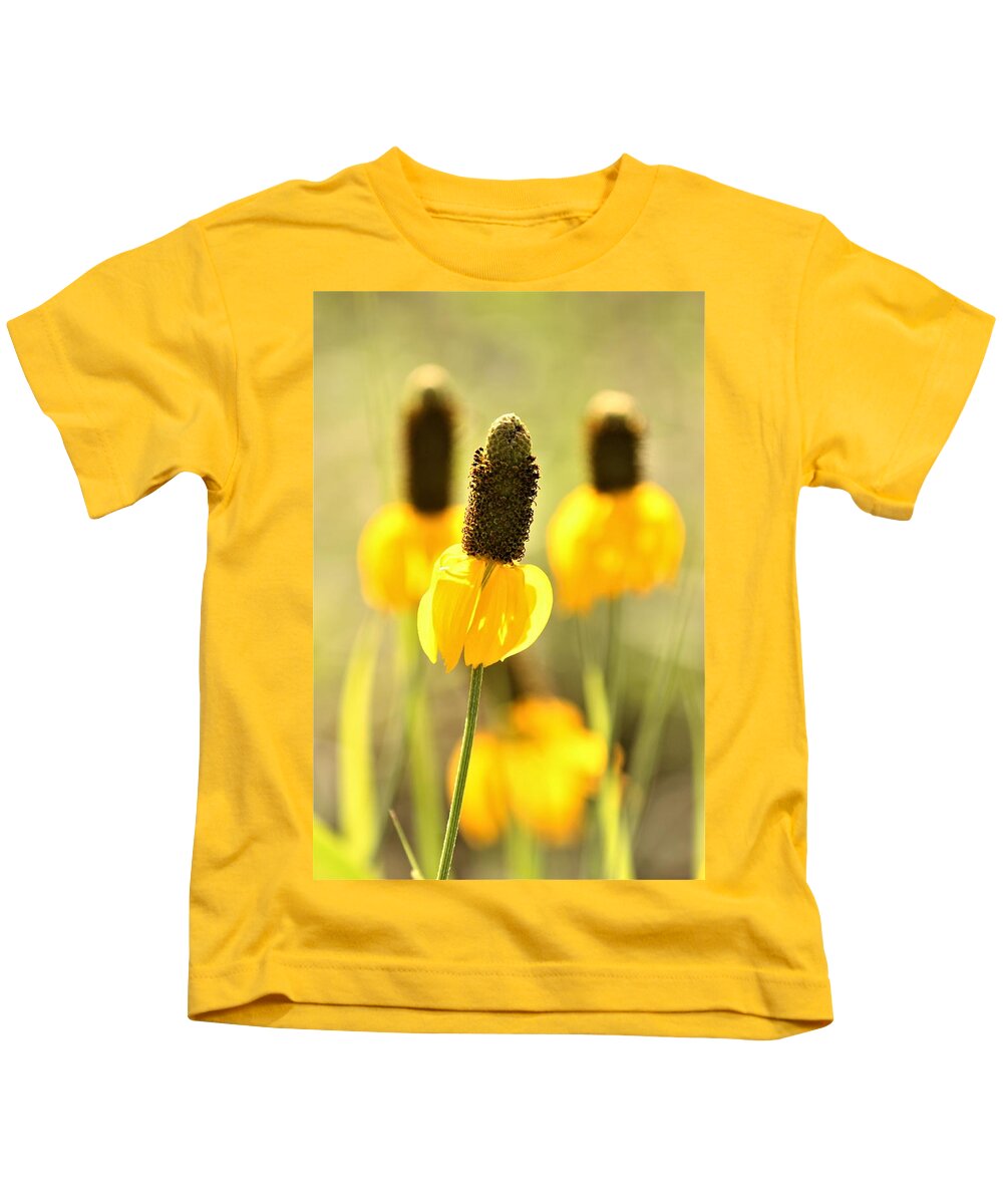 Nature Kids T-Shirt featuring the photograph Prairie Coneflower in Morning Light by Sheila Brown