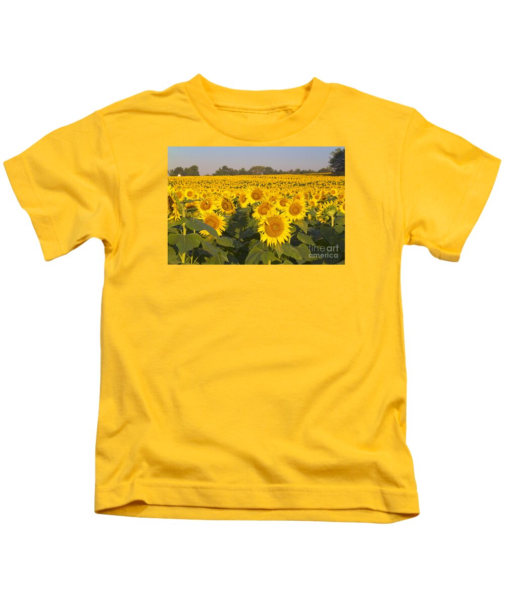 Sunflower Kids T-Shirt featuring the photograph Sunshine Flower Field by Crystal Nederman