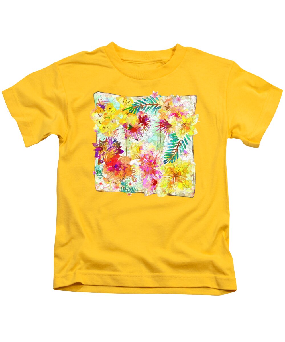 Tropicana Abstract Kids T-Shirt featuring the digital art Tropicana Abstract by Kaye Menner by Kaye Menner