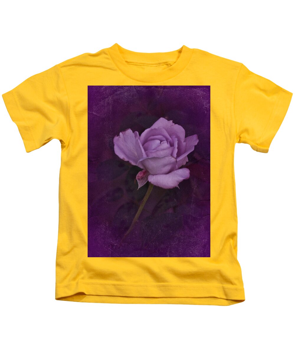 Purple Rose Kids T-Shirt featuring the photograph Vintage August Purple Rose by Richard Cummings