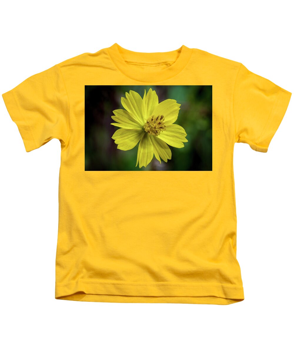 Background Kids T-Shirt featuring the photograph Yellow Flower by Ed Clark
