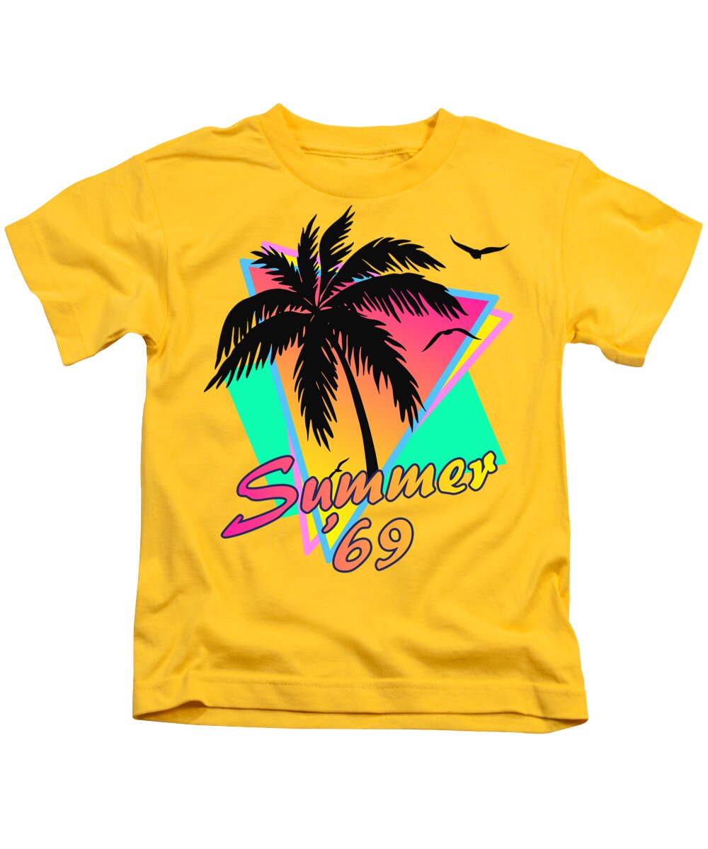 69 Kids T-Shirt featuring the digital art Summer of 69 by Megan Miller