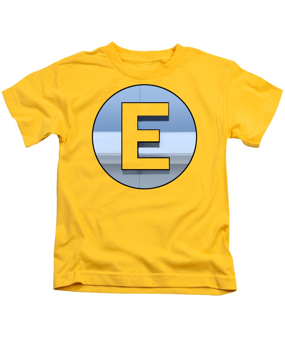 Alphabets Kids T-Shirt featuring the photograph Letter E - Transparent by Nikolyn McDonald
