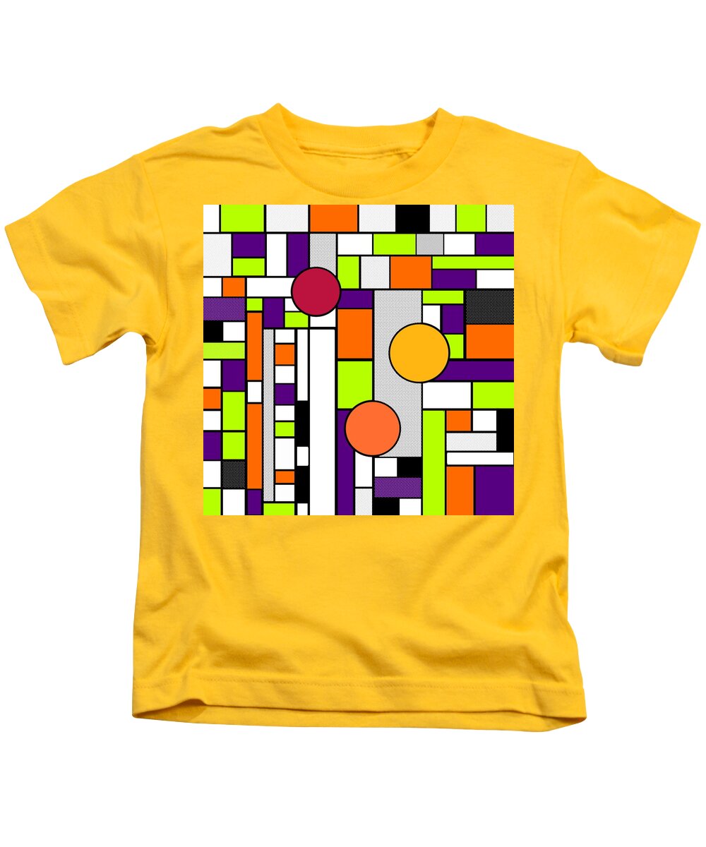Squares Kids T-Shirt featuring the digital art Looking Glass by Designs By L