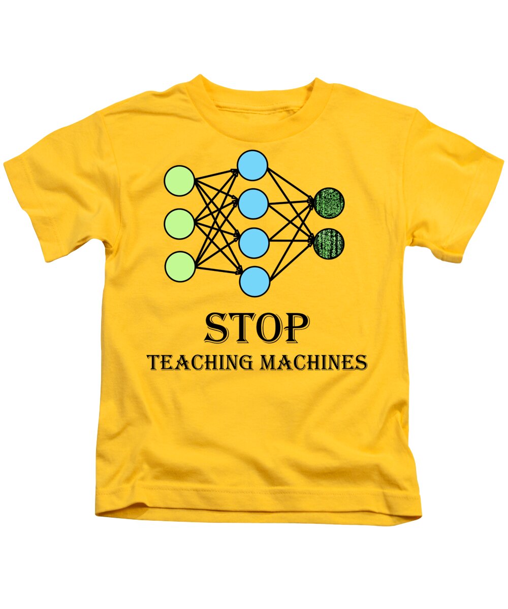 Machine Learning Kids T-Shirt featuring the mixed media Machine Learning by Alex Mir