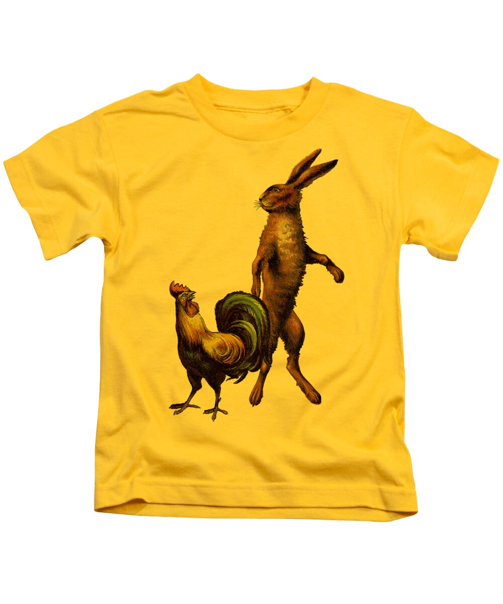 Hare Kids T-Shirt featuring the drawing Whimsy Animals by Madame Memento