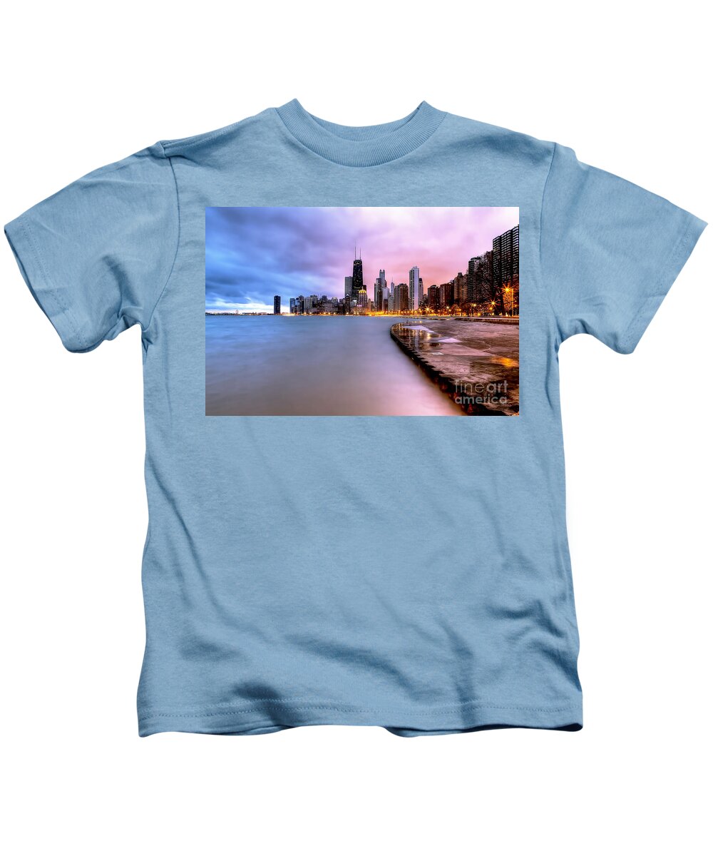 Chicago Kids T-Shirt featuring the photograph 0865 Chicago Sunrise by Steve Sturgill